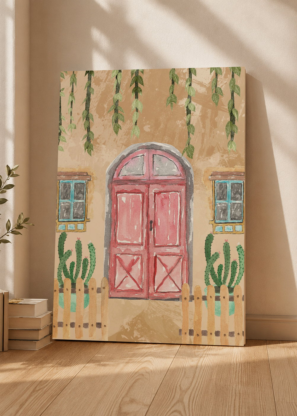 Cuadro Decorativo Mural Sin Marco 5mm - Trendy, Puerta Rosa Cactus