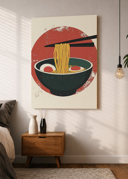 Cuadro Decorativo Mural Sin Marco 5mm - Trendy, Ramen Sol Rojo Minimal