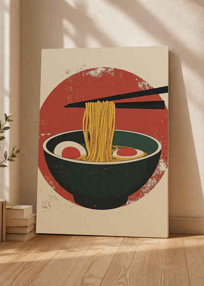 Cuadro Decorativo Mural Sin Marco 5mm - Trendy, Ramen Sol Rojo Minimal