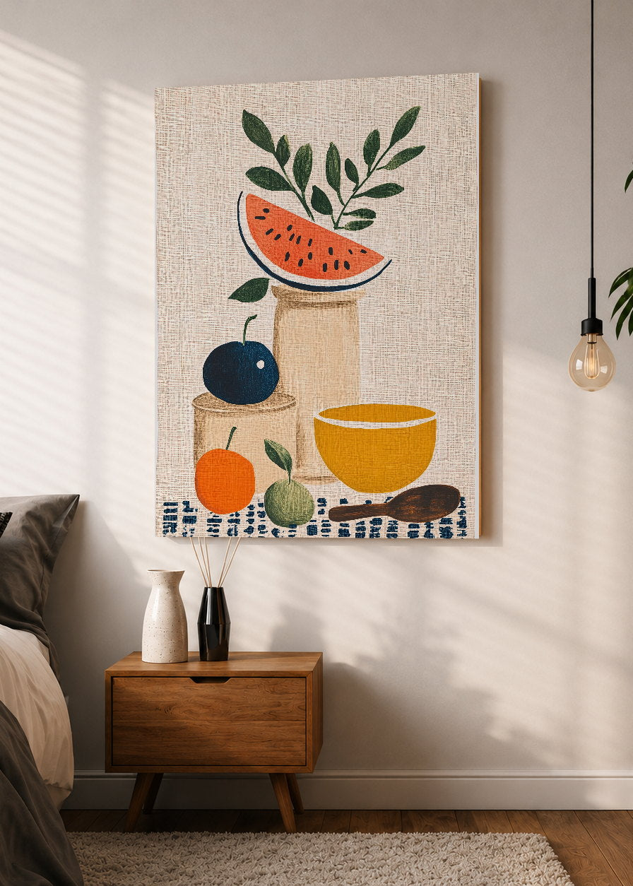 Cuadro Decorativo Mural Sin Marco 5mm - Trendy, Sandia Frutas Lino Beige