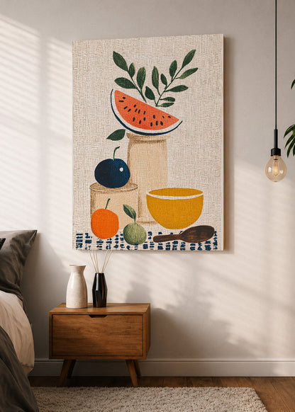 Cuadro Decorativo Mural Sin Marco 5mm - Trendy, Sandia Frutas Lino Beige