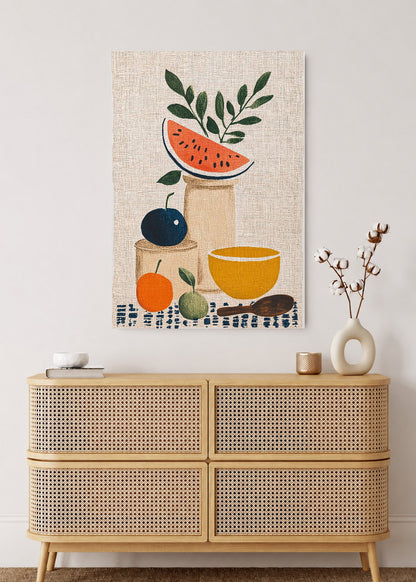 Cuadro Decorativo Mural Sin Marco 5mm - Trendy, Sandia Frutas Lino Beige