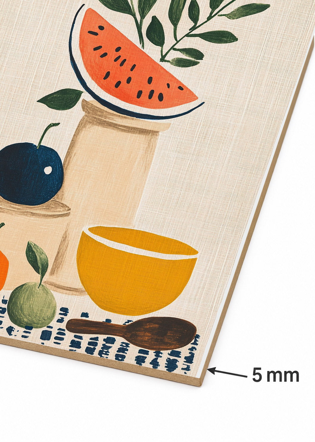 Cuadro Decorativo Mural Sin Marco 5mm - Trendy, Sandia Frutas Lino Beige