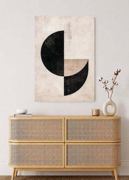 Cuadro Decorativo Mural Sin Marco 5mm - Trendy, Semicirculos Negro Beige