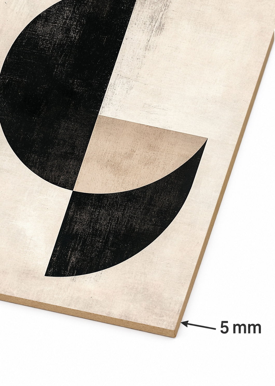 Cuadro Decorativo Mural Sin Marco 5mm - Trendy, Semicirculos Negro Beige
