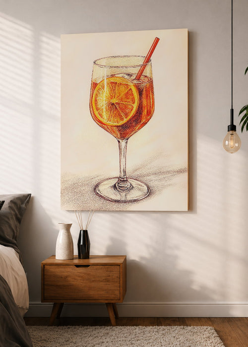 Cuadro Decorativo Mural Sin Marco 5mm - Trendy, Spritz Naranja Crema