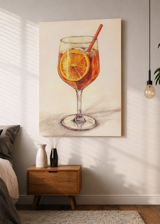 Cuadro Decorativo Mural Sin Marco 5mm - Trendy, Spritz Naranja Crema