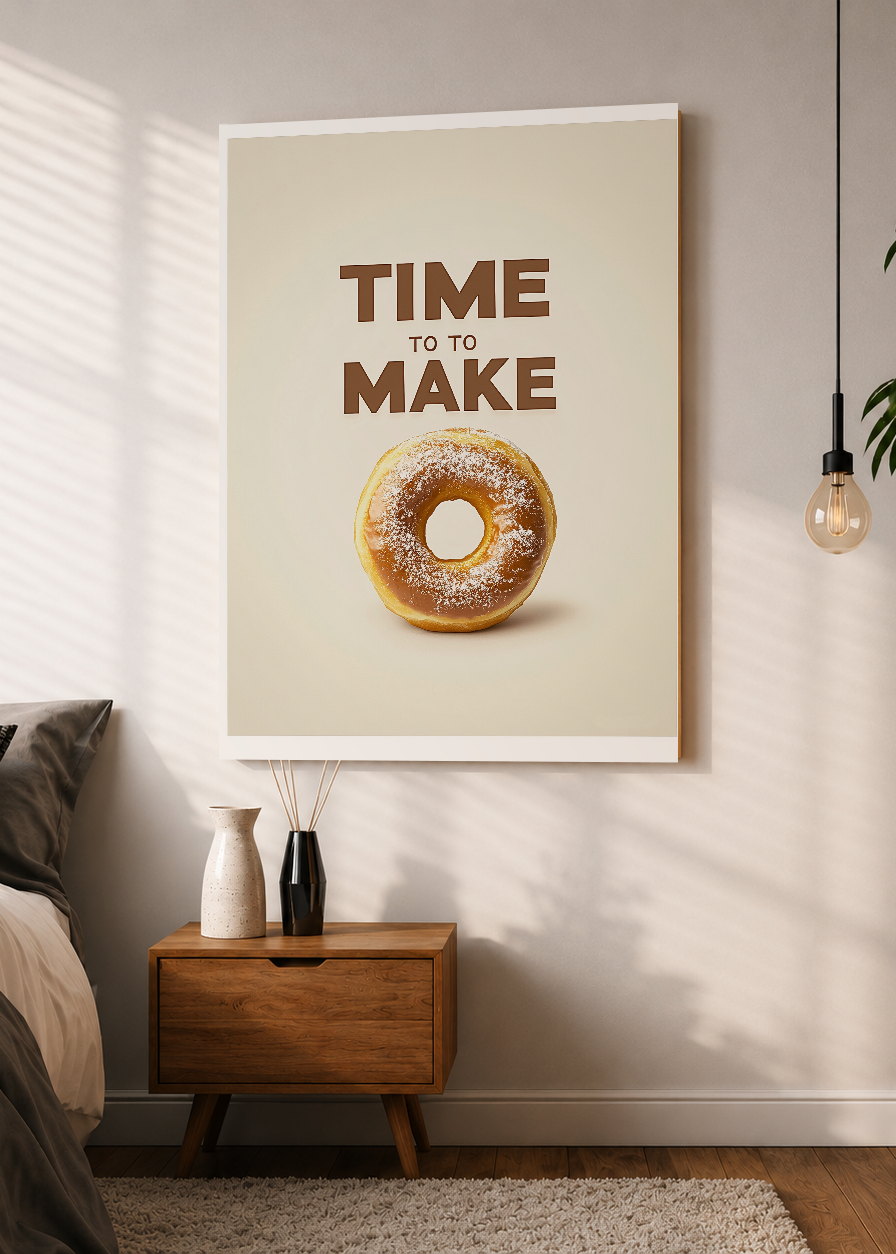 Cuadro Decorativo Mural Sin Marco 5mm - Trendy, Time to Make Dona Crema