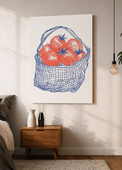 Cuadro Decorativo Mural Sin Marco 5mm - Trendy, Tomates Bolsa Red Azul