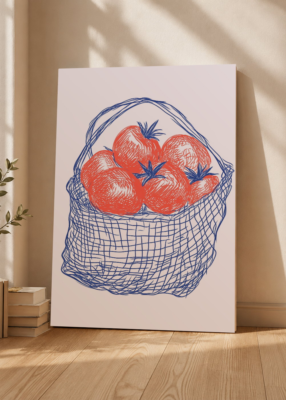 Cuadro Decorativo Mural Sin Marco 5mm - Trendy, Tomates Bolsa Red Azul