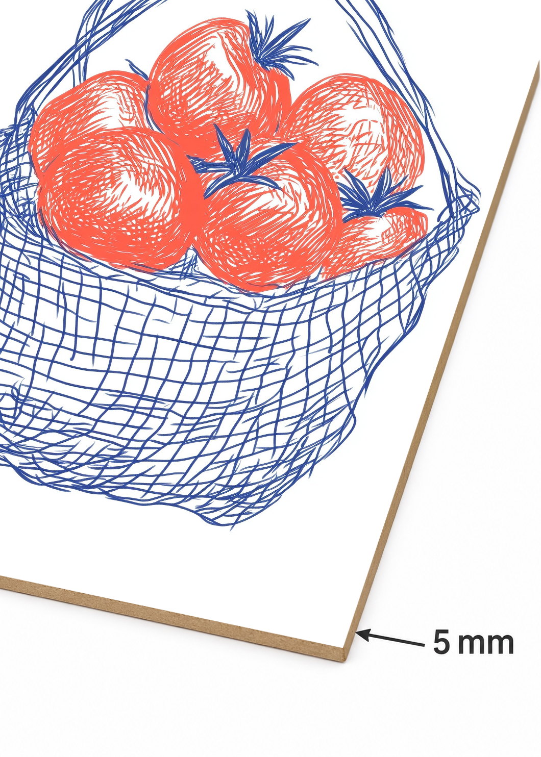 Cuadro Decorativo Mural Sin Marco 5mm - Trendy, Tomates Bolsa Red Azul