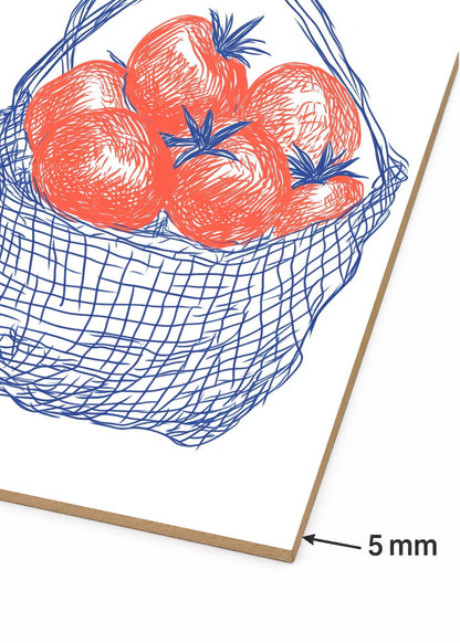 Cuadro Decorativo Mural Sin Marco 5mm - Trendy, Tomates Bolsa Red Azul