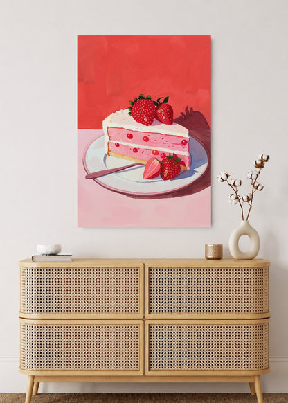 Cuadro Decorativo Mural Sin Marco 5mm - Trendy, Torta Frutillas Rojo