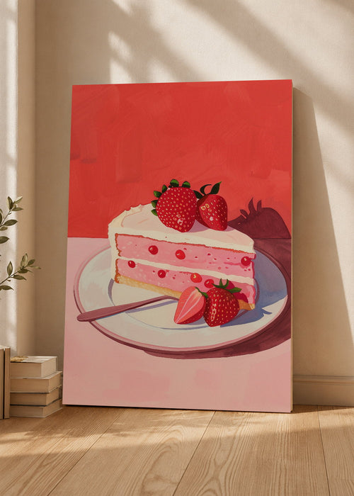 Cuadro Decorativo Mural Sin Marco 5mm - Trendy, Torta Frutillas Rojo