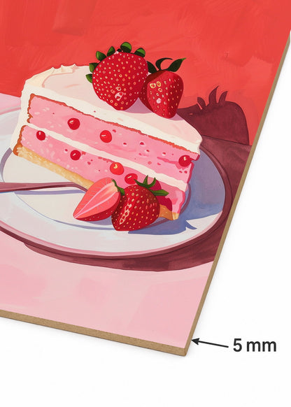 Cuadro Decorativo Mural Sin Marco 5mm - Trendy, Torta Frutillas Rojo