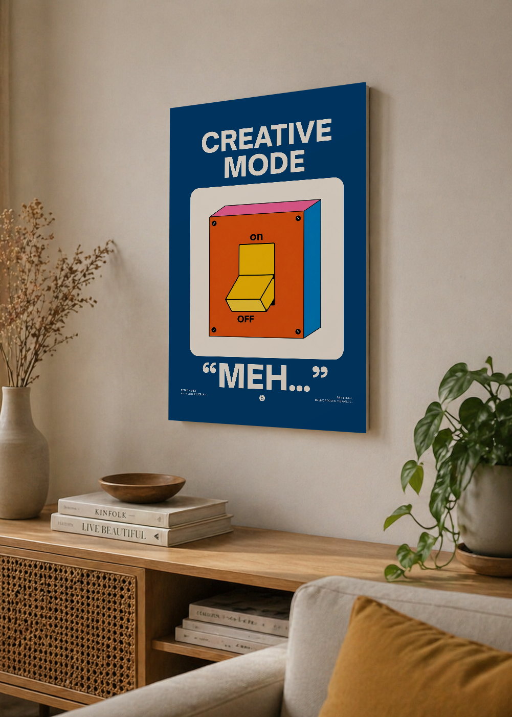 Cuadro Decorativo Mural Sin Marco 5mm - Typography, Creative Mode MEH