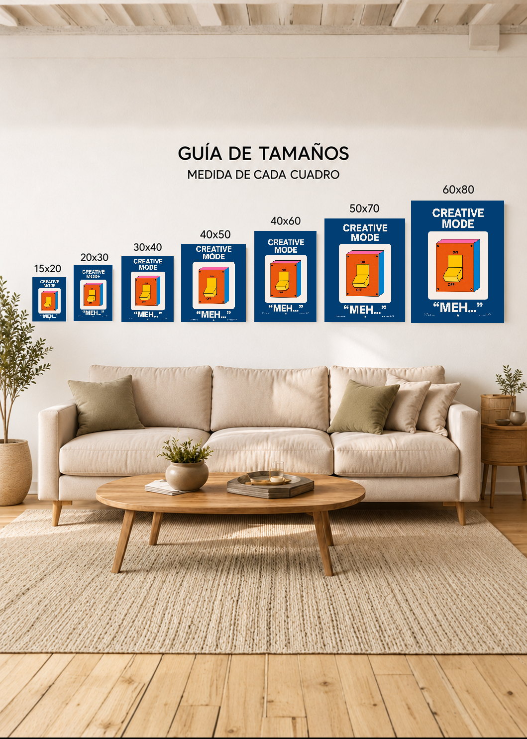 Cuadro Decorativo Mural Sin Marco 5mm - Typography, Creative Mode MEH