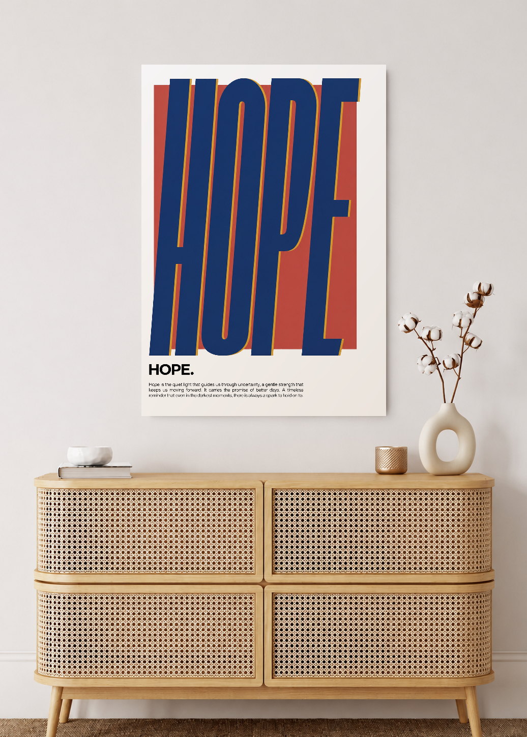 Cuadro Decorativo Mural Sin Marco 5mm - Typography, Hope
