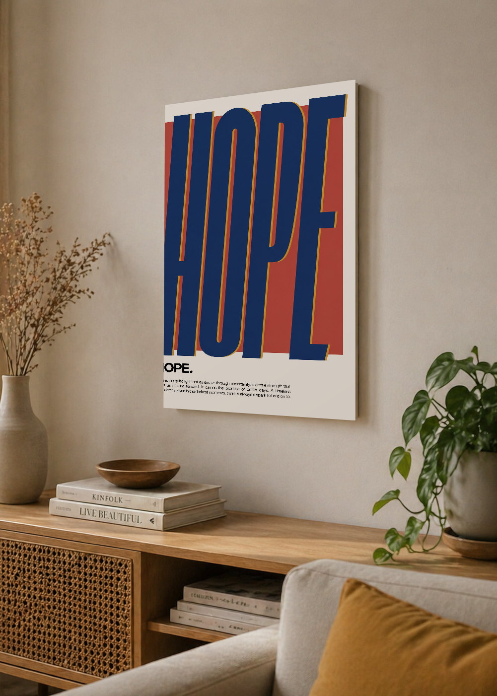 Cuadro Decorativo Mural Sin Marco 5mm - Typography, Hope