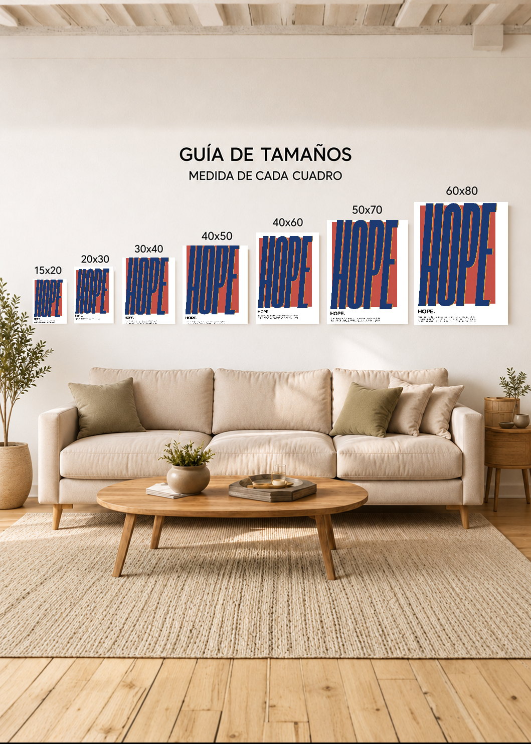 Cuadro Decorativo Mural Sin Marco 5mm - Typography, Hope