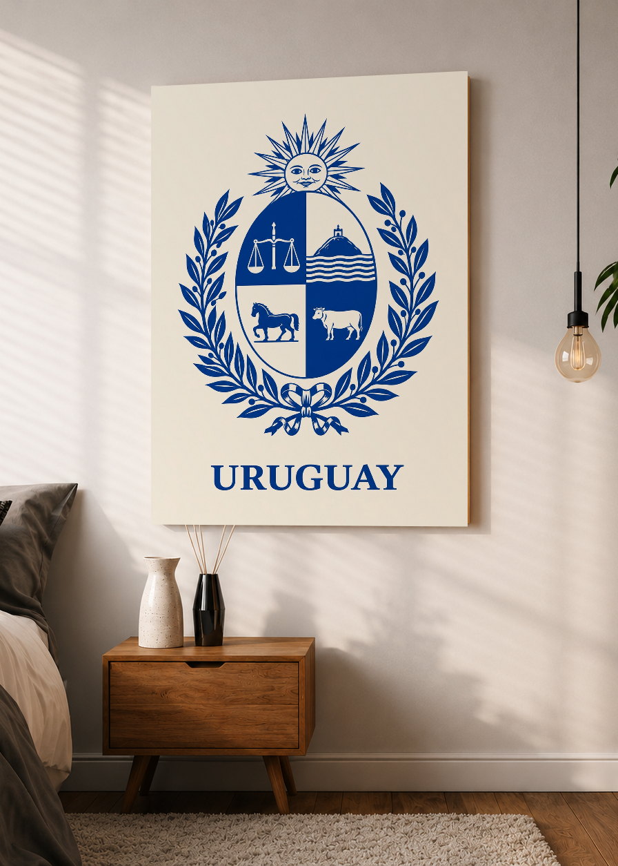 Cuadro Decorativo Mural Sin Marco 5mm - Uruguay Escudo