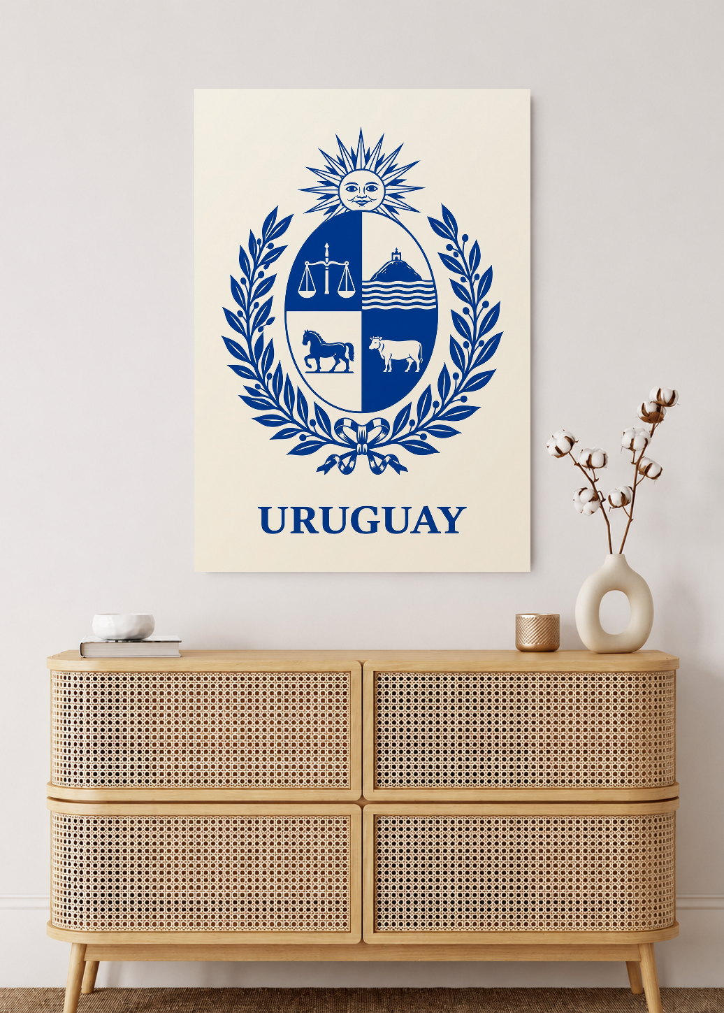 Cuadro Decorativo Mural Sin Marco 5mm - Uruguay Escudo