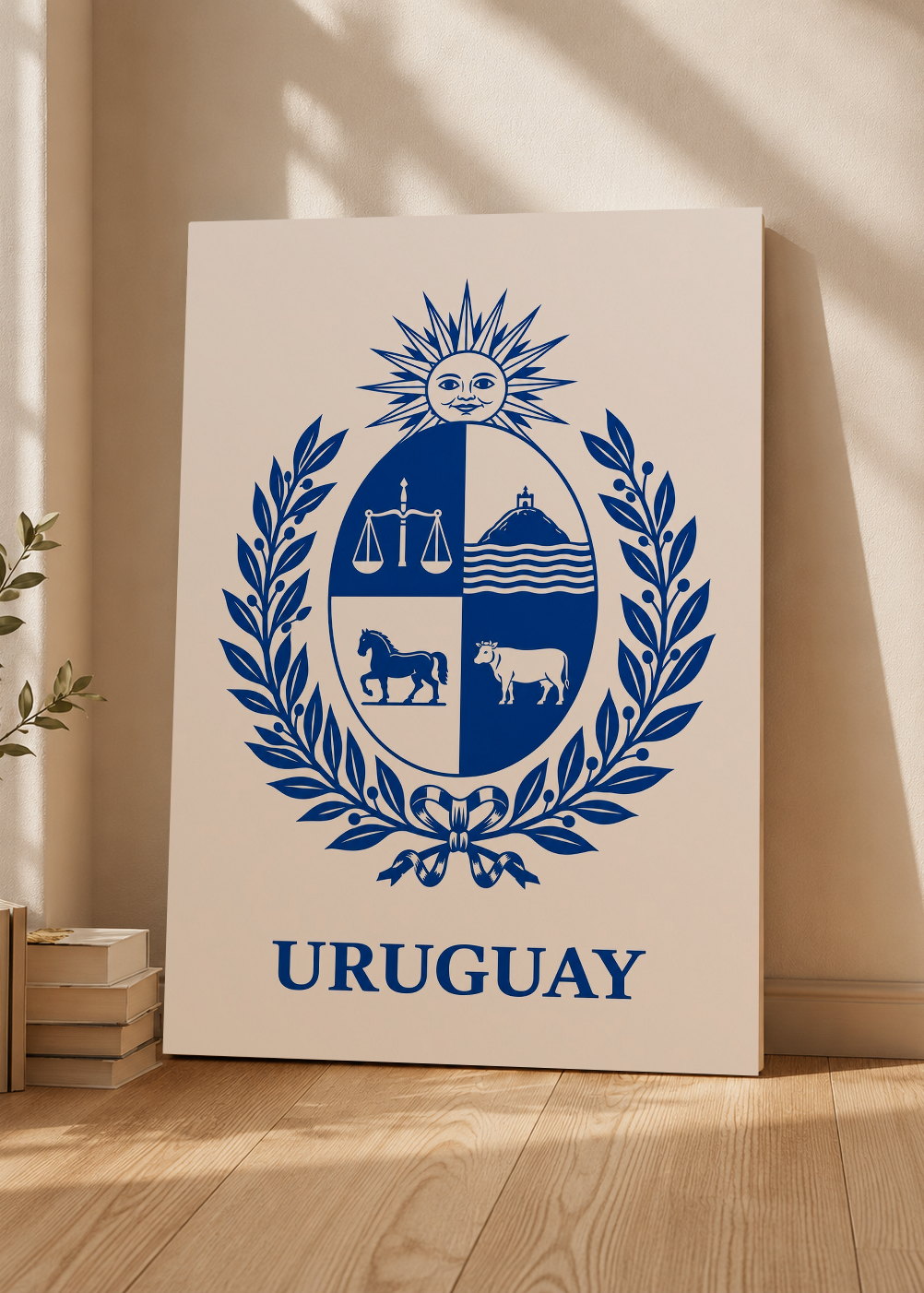 Cuadro Decorativo Mural Sin Marco 5mm - Uruguay Escudo