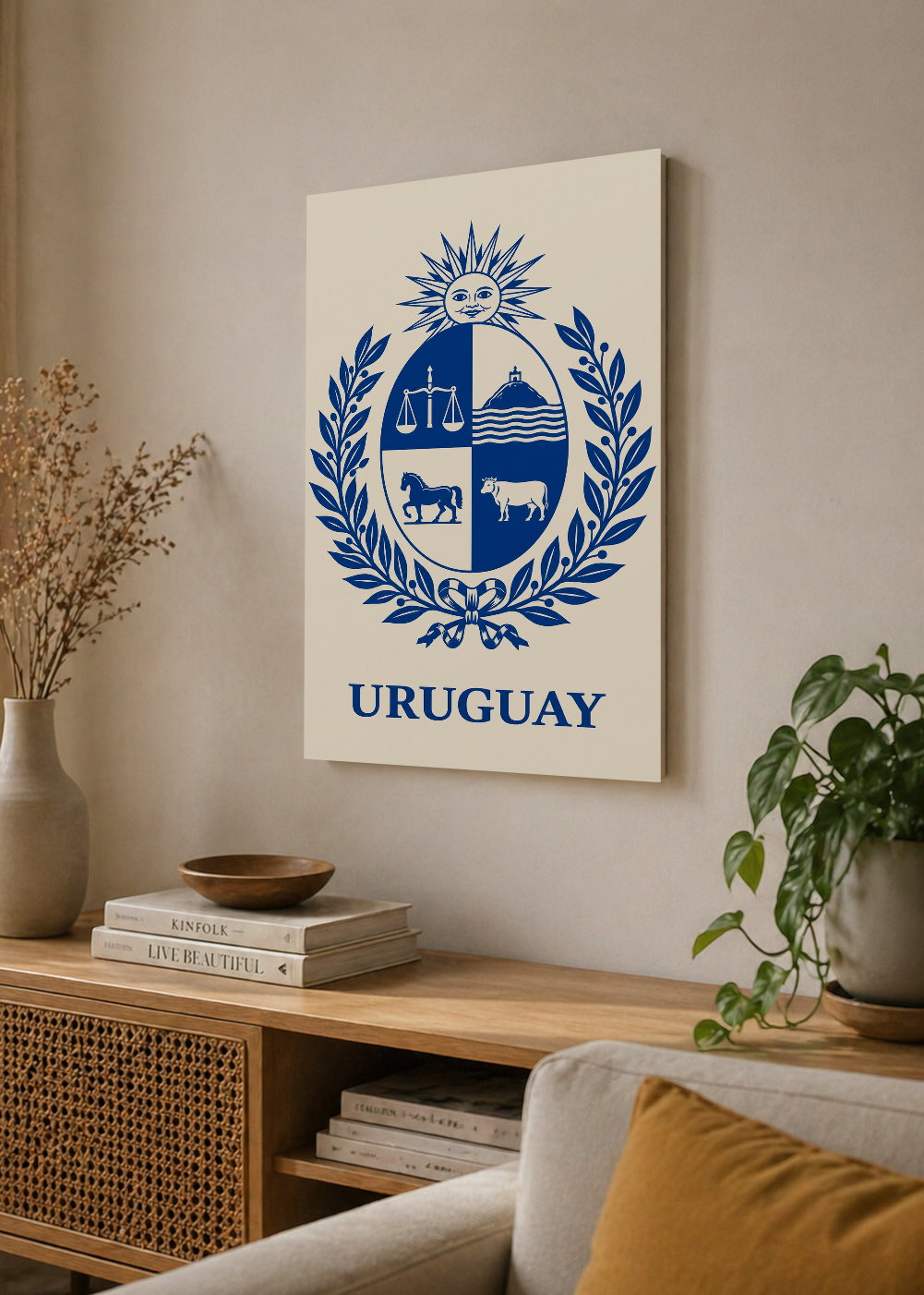 Cuadro Decorativo Mural Sin Marco 5mm - Uruguay Escudo