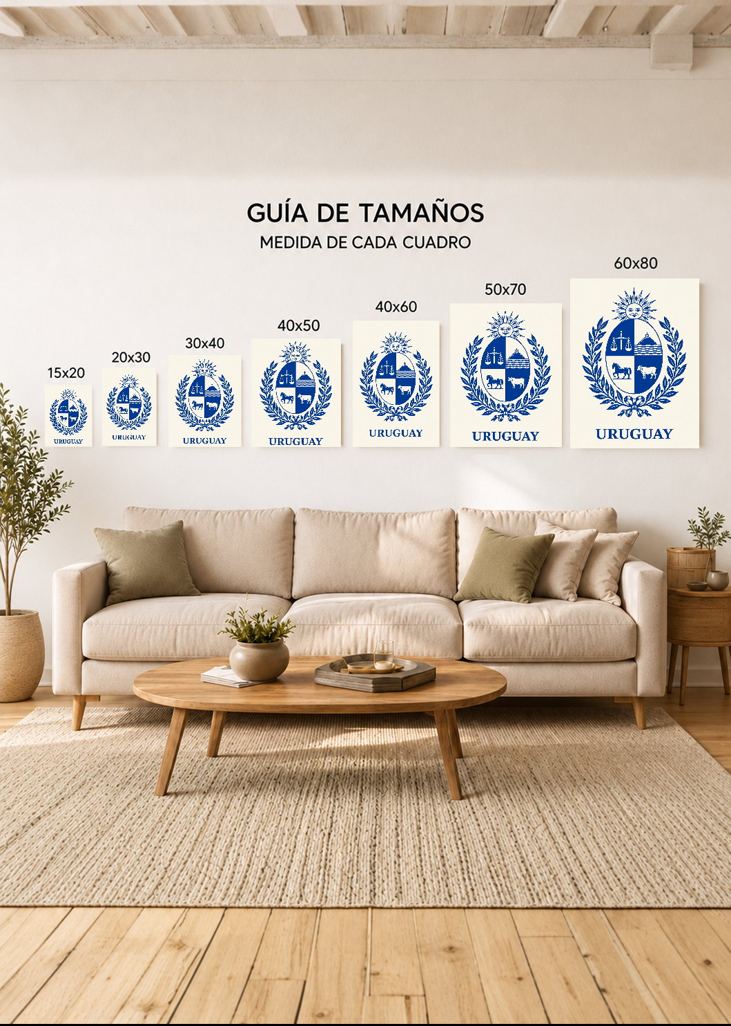 Cuadro Decorativo Mural Sin Marco 5mm - Uruguay Escudo