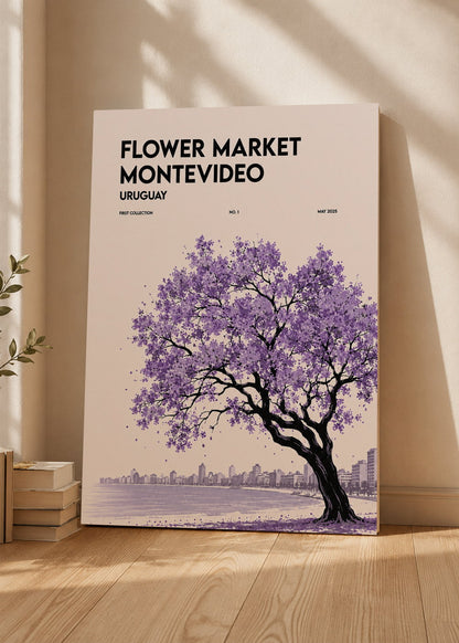 Cuadro Decorativo Mural Sin Marco 5mm - Uruguay Flower Market Montevideo Árbol