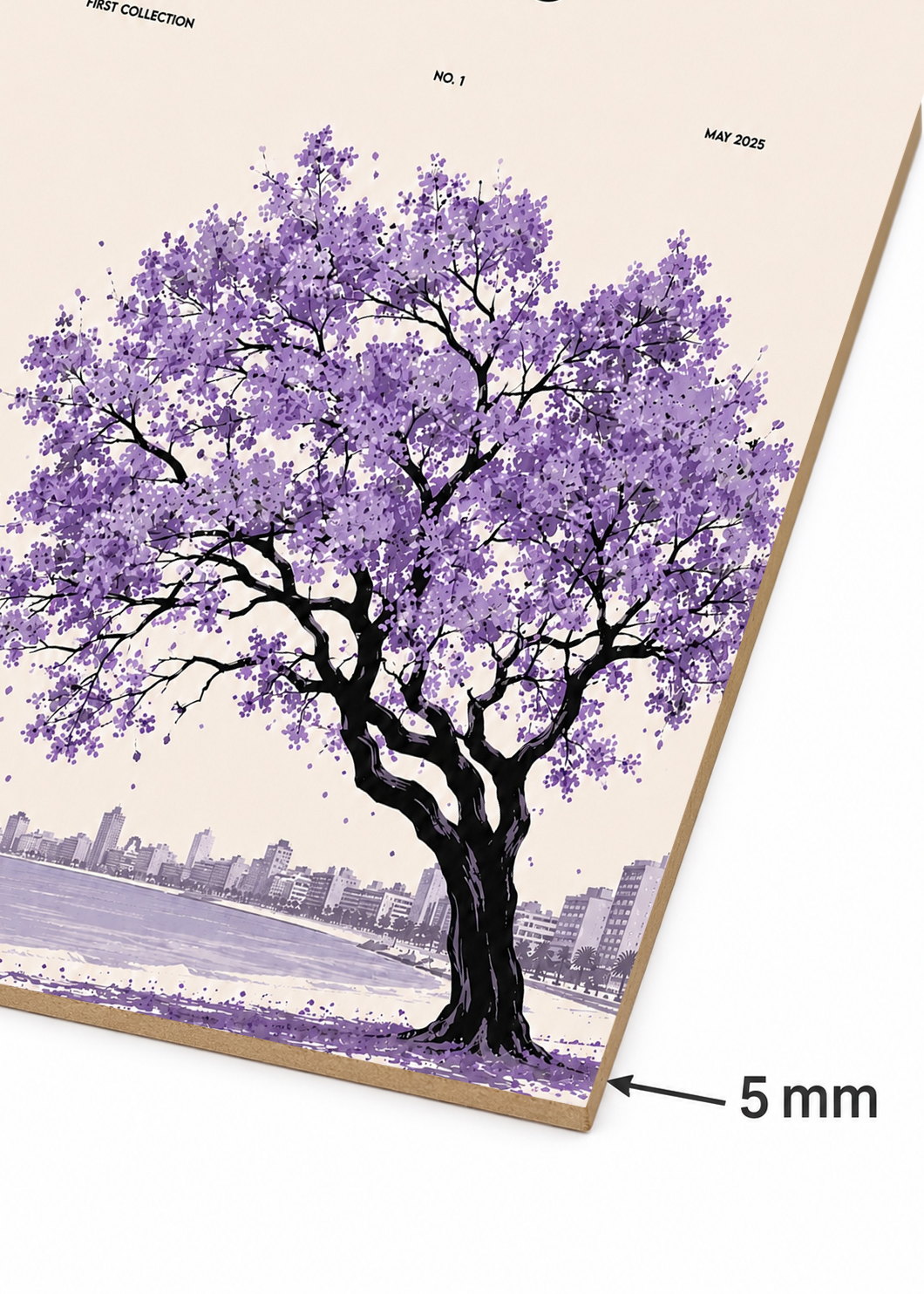 Cuadro Decorativo Mural Sin Marco 5mm - Uruguay Flower Market Montevideo Árbol