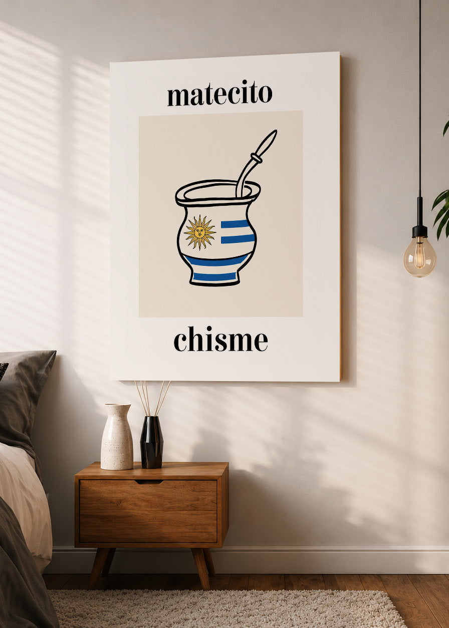 Cuadro Decorativo Mural Sin Marco 5mm - Uruguay Matecito y Chisme