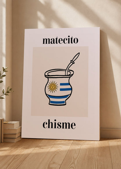 Cuadro Decorativo Mural Sin Marco 5mm - Uruguay Matecito y Chisme