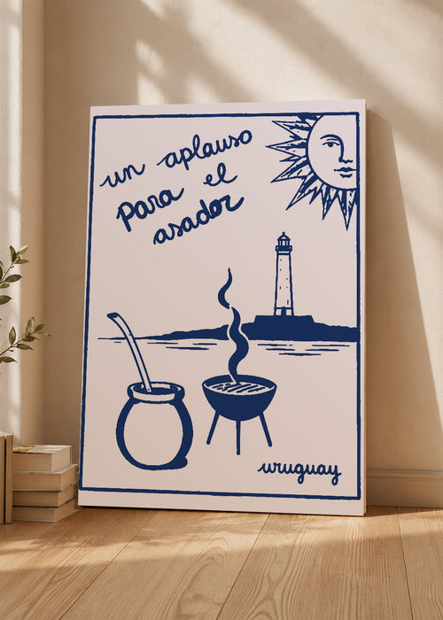 Cuadro Decorativo Mural Sin Marco 5mm - Uruguay Un aplauso para el asador