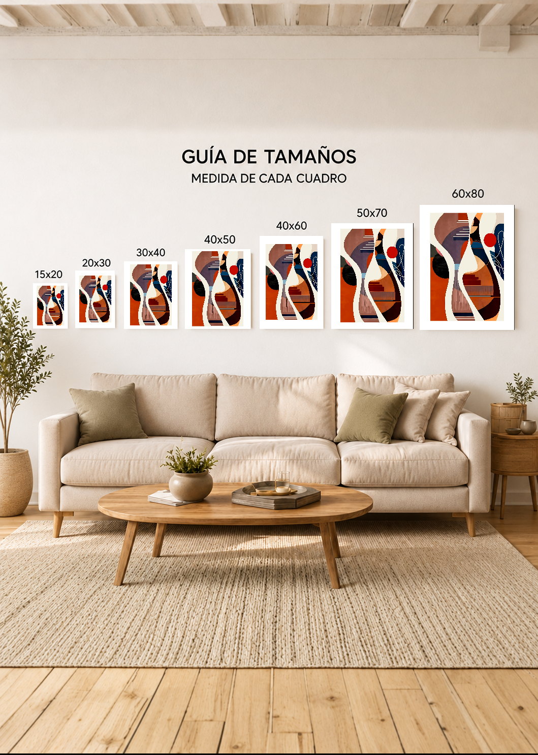 Set x2 Cuadros Decorativos Mural Sin Marco 5mm - Abstractos