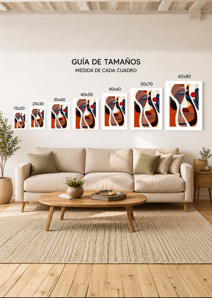 Set x2 Cuadros Decorativos Mural Sin Marco 5mm - Abstractos