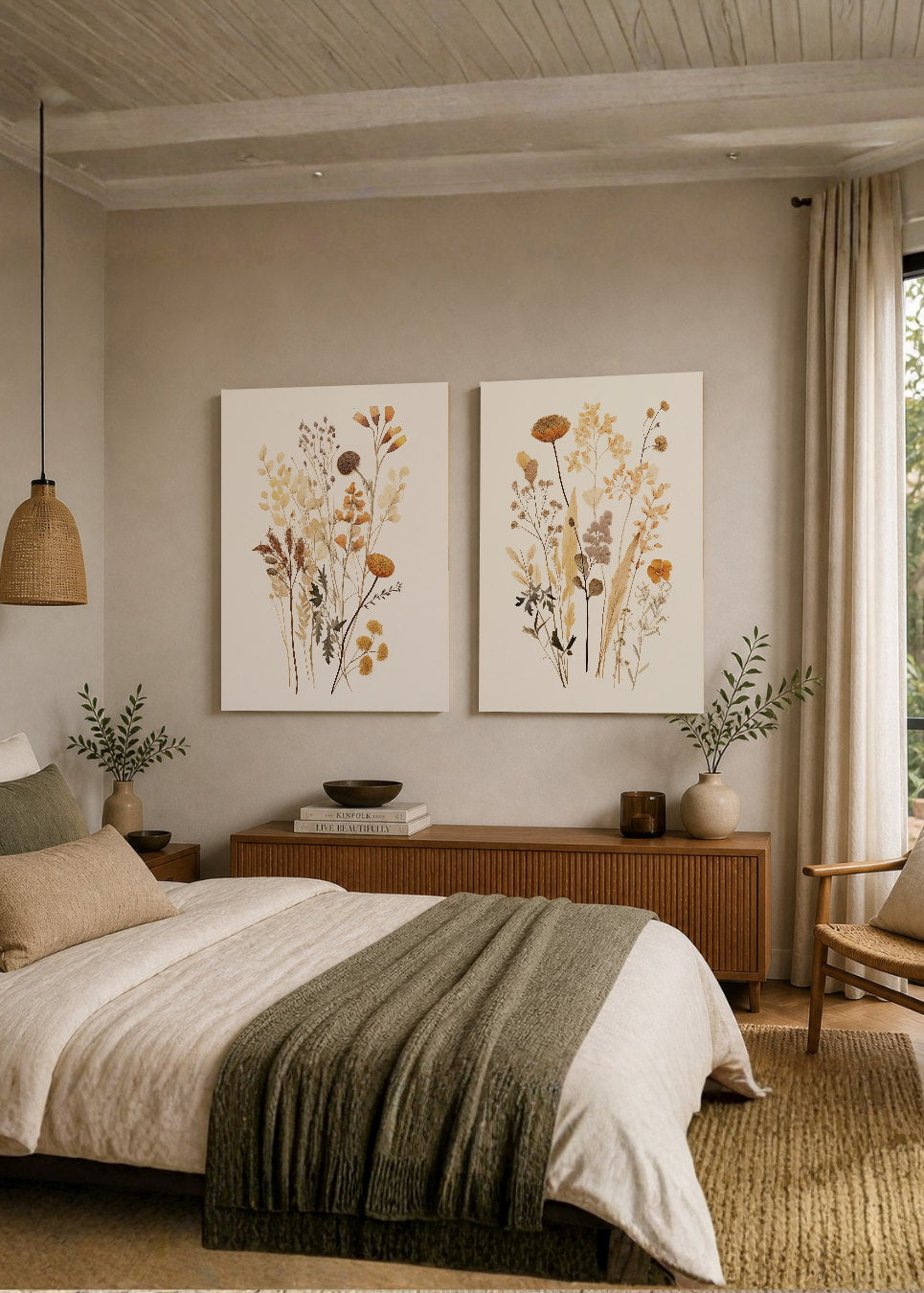 Set x2 Cuadros Decorativos Mural Sin Marco 5mm - Botánicos, Plantas, Botanic Vibes XXIX