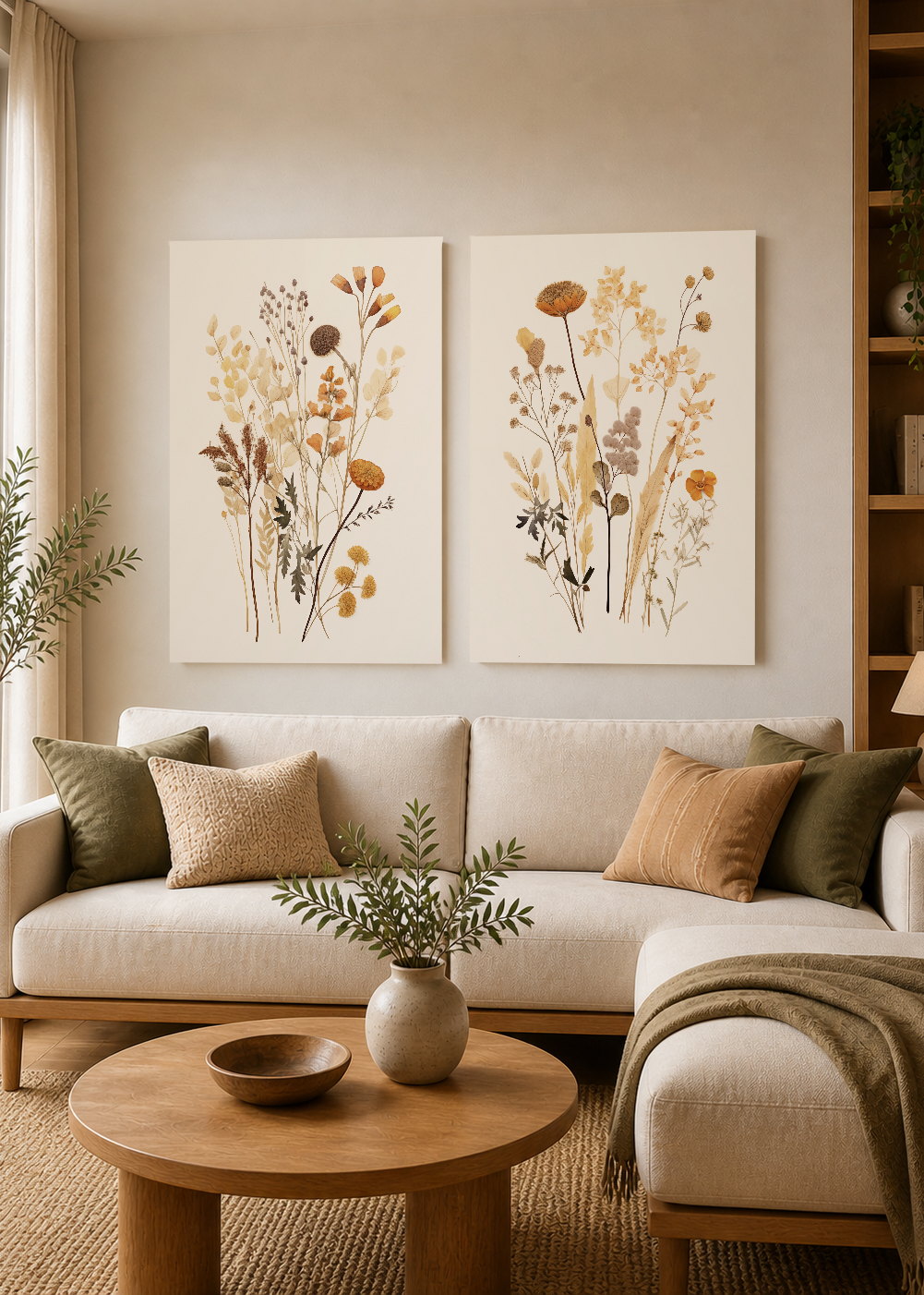 Set x2 Cuadros Decorativos Mural Sin Marco 5mm - Botánicos, Plantas, Botanic Vibes XXIX