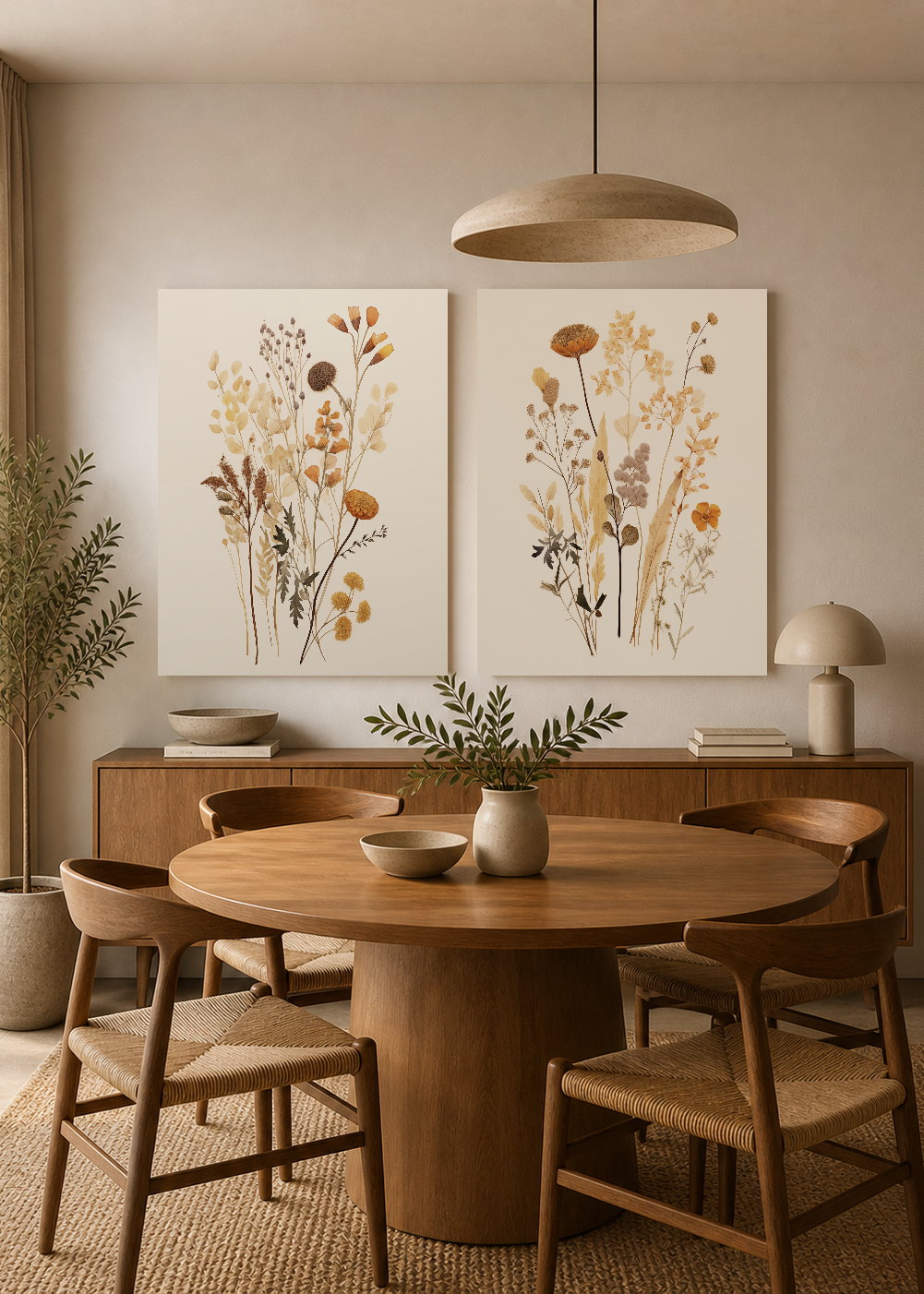 Set x2 Cuadros Decorativos Mural Sin Marco 5mm - Botánicos, Plantas, Botanic Vibes XXIX