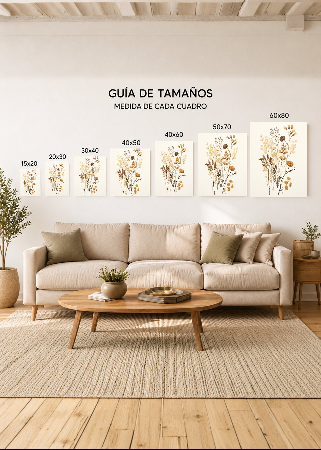Set x2 Cuadros Decorativos Mural Sin Marco 5mm - Botánicos, Plantas, Botanic Vibes XXIX