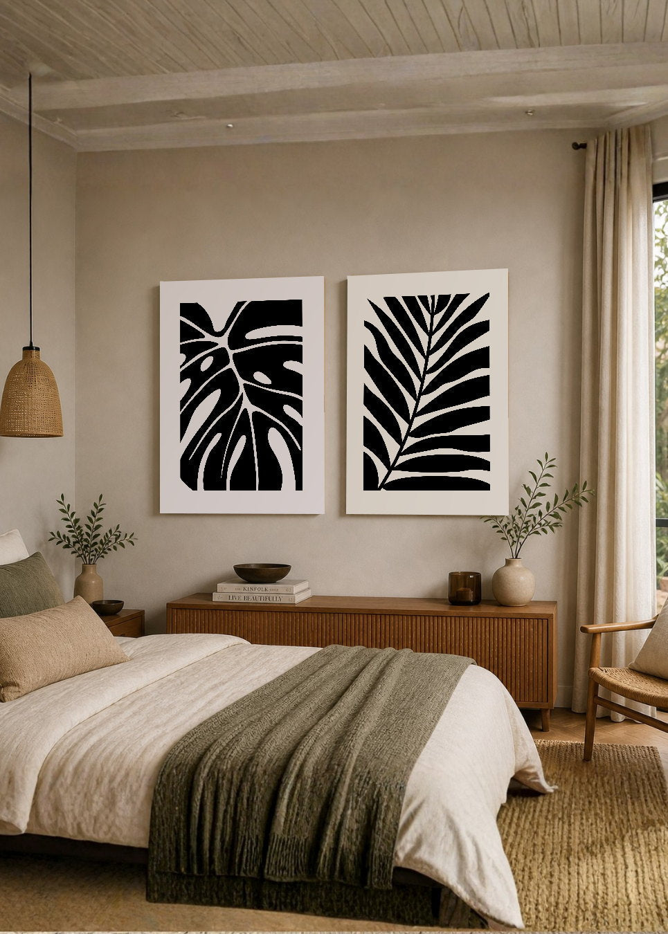 Set x2 Cuadros Decorativos Mural Sin Marco 5mm - Botánicos, Plantas, Botanic Vibes XXVII