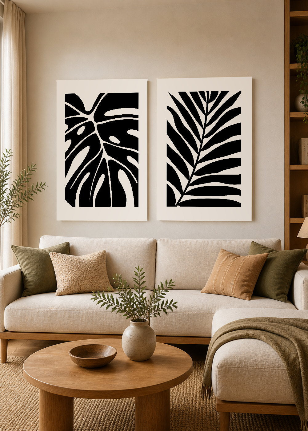 Set x2 Cuadros Decorativos Mural Sin Marco 5mm - Botánicos, Plantas, Botanic Vibes XXVII