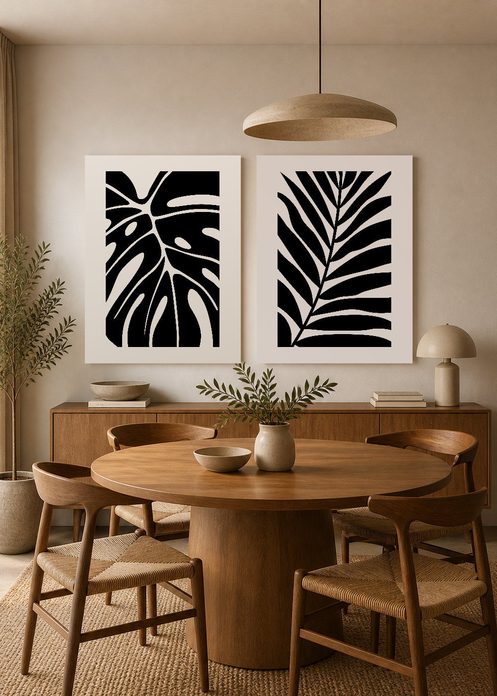 Set x2 Cuadros Decorativos Mural Sin Marco 5mm - Botánicos, Plantas, Botanic Vibes XXVII