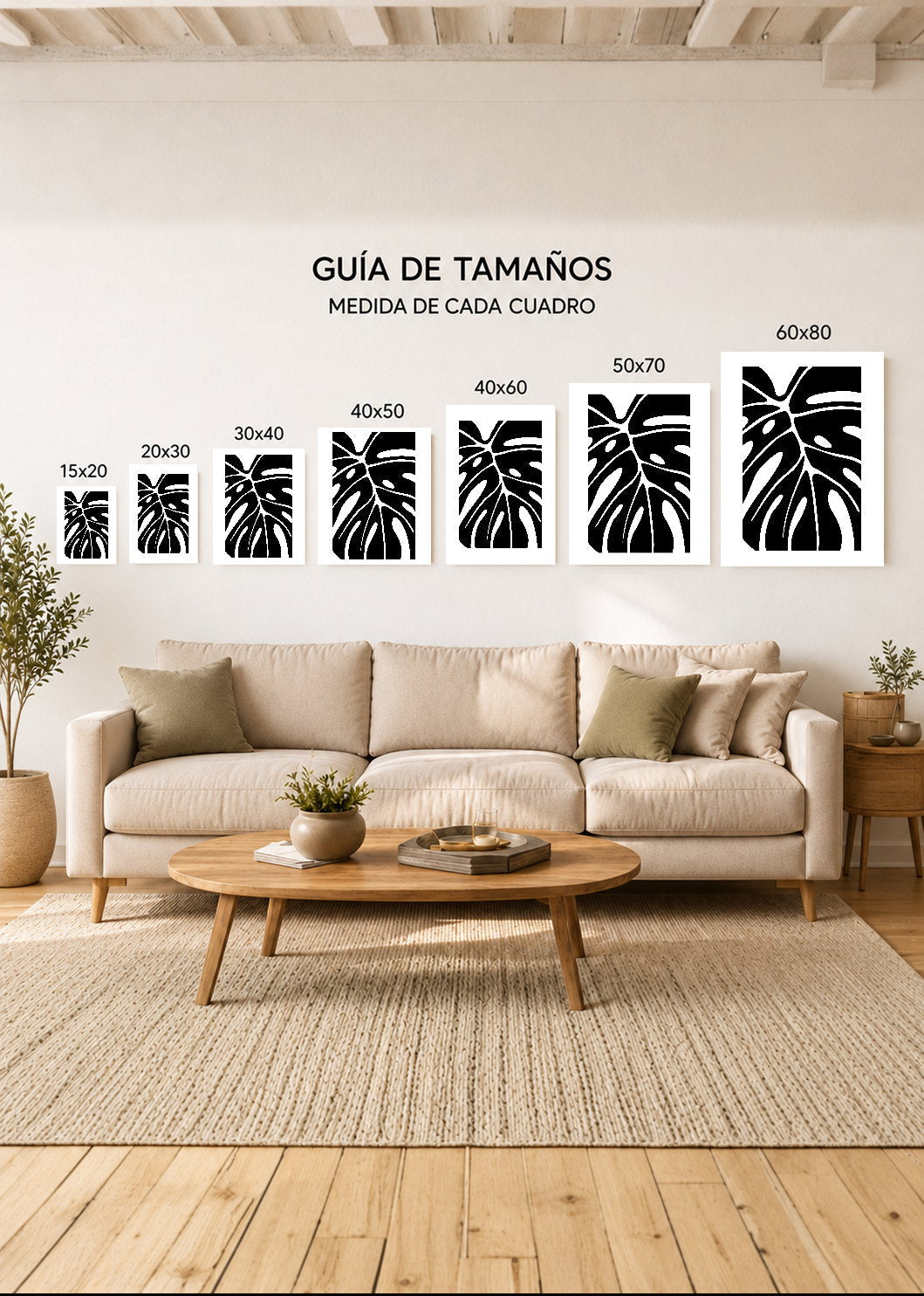 Set x2 Cuadros Decorativos Mural Sin Marco 5mm - Botánicos, Plantas, Botanic Vibes XXVII