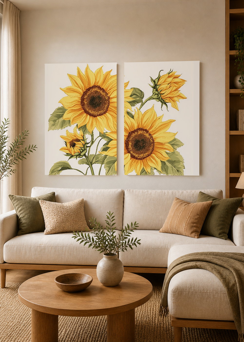 Set x2 Cuadros Decorativos Mural Sin Marco 5mm - Botánicos, Plantas, Botanic Vibes XXVI