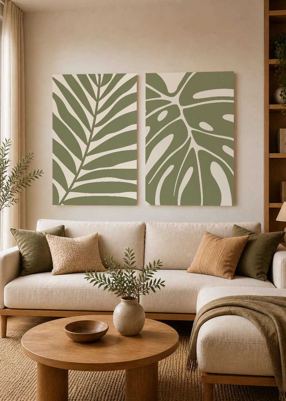 Set x2 Cuadros Decorativos Mural Sin Marco 5mm - Botánicos, Plantas, Botanic Vibes XXXIII
