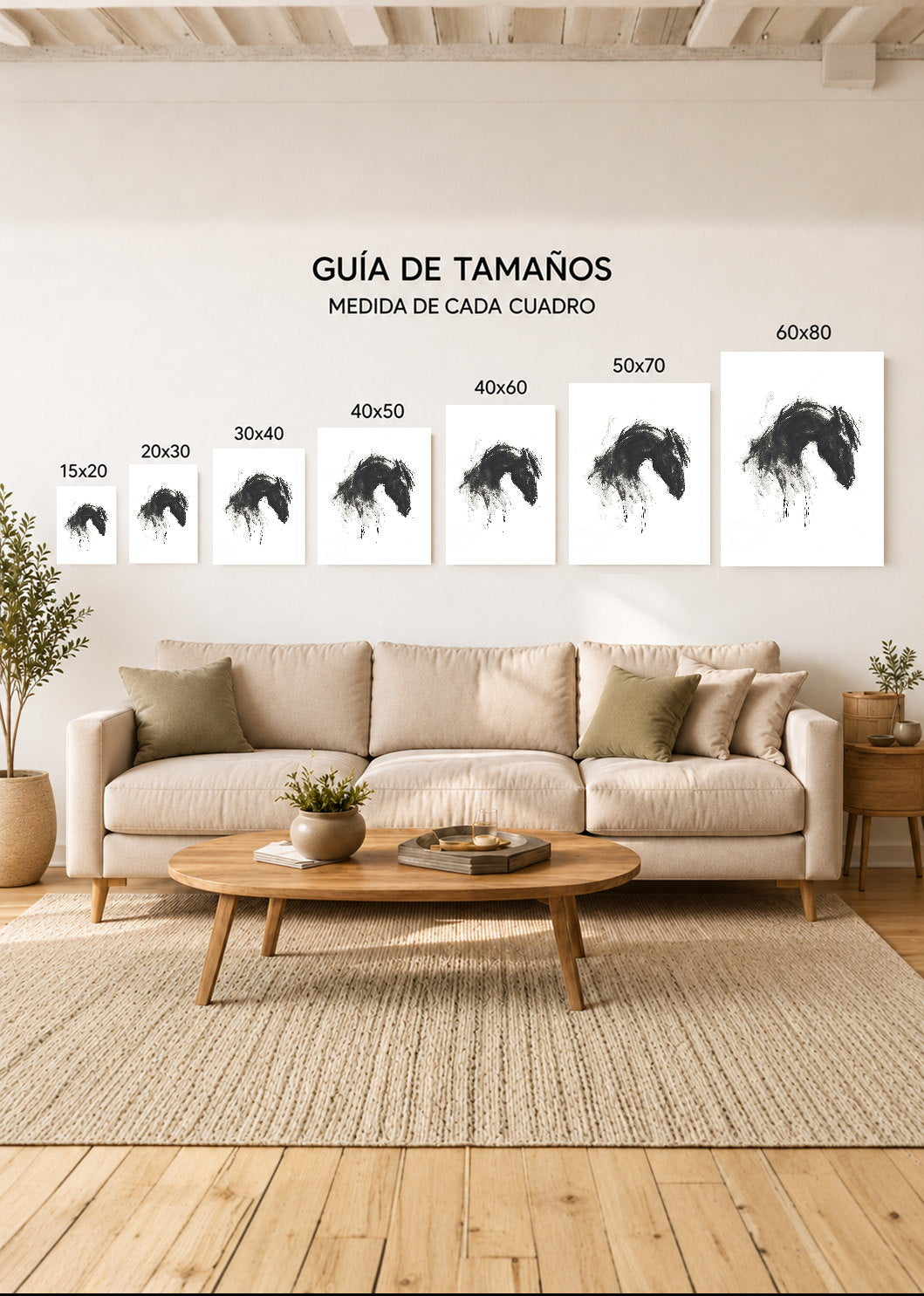 Set x2 Cuadros Decorativos Mural Sin Marco 5mm - Caballos, Amantes de los Caballos XIX