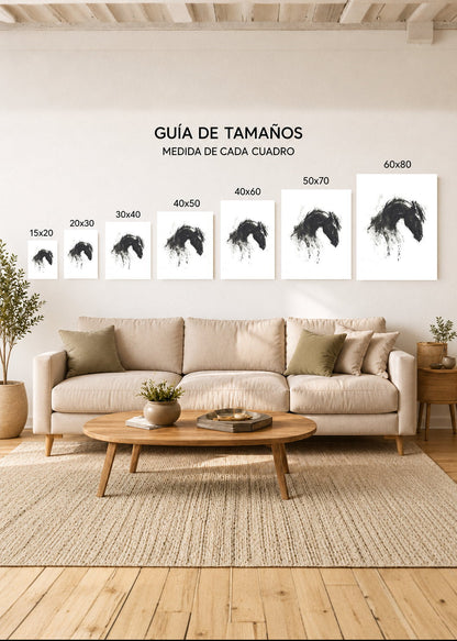 Set x2 Cuadros Decorativos Mural Sin Marco 5mm - Caballos, Amantes de los Caballos XIX