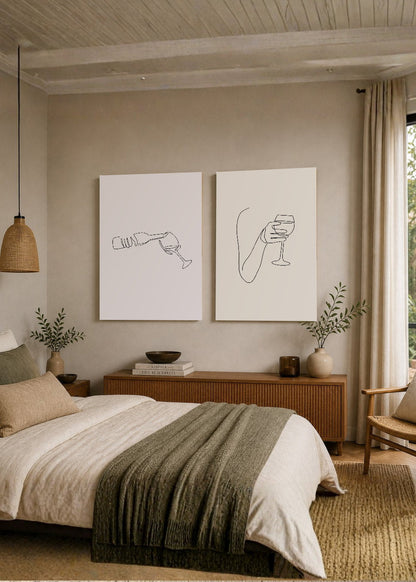 Set x2 Cuadros Decorativos Mural Sin Marco 5mm - de vinos