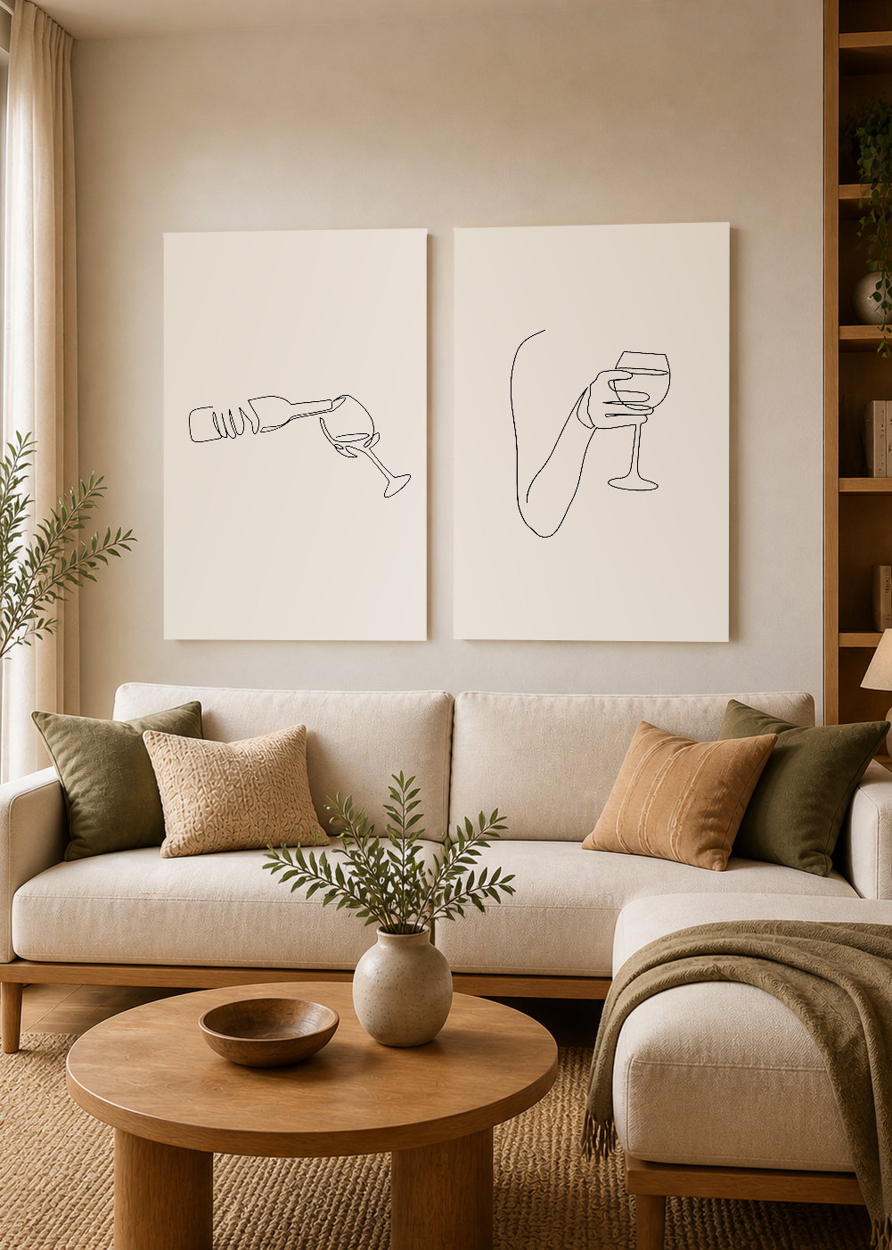 Set x2 Cuadros Decorativos Mural Sin Marco 5mm - de vinos